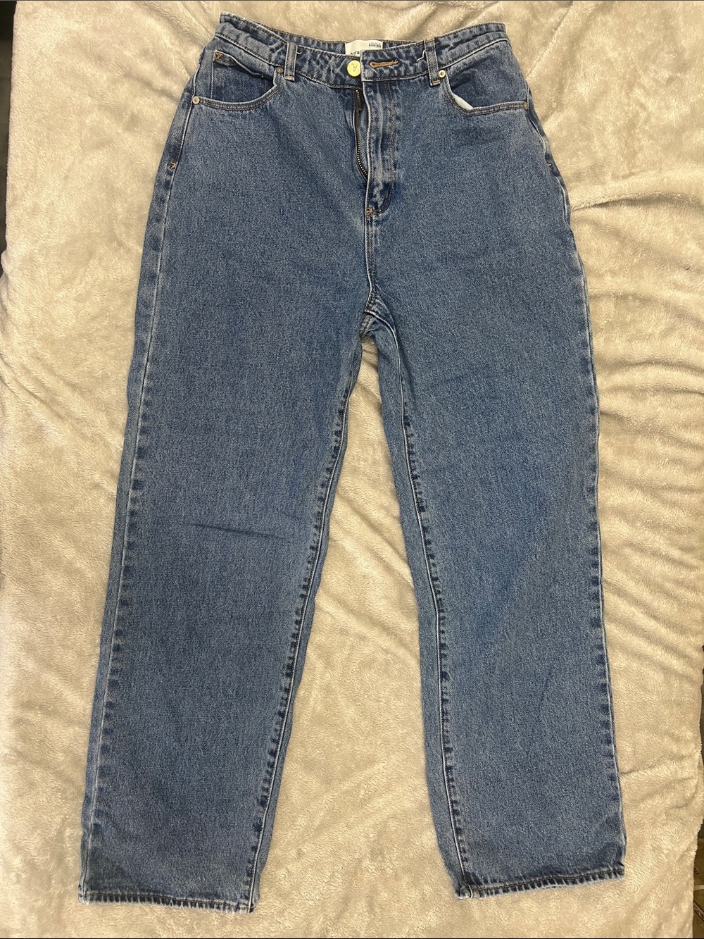 Abrand Women's Straight Leg Jeans - Medium Blue Denim
